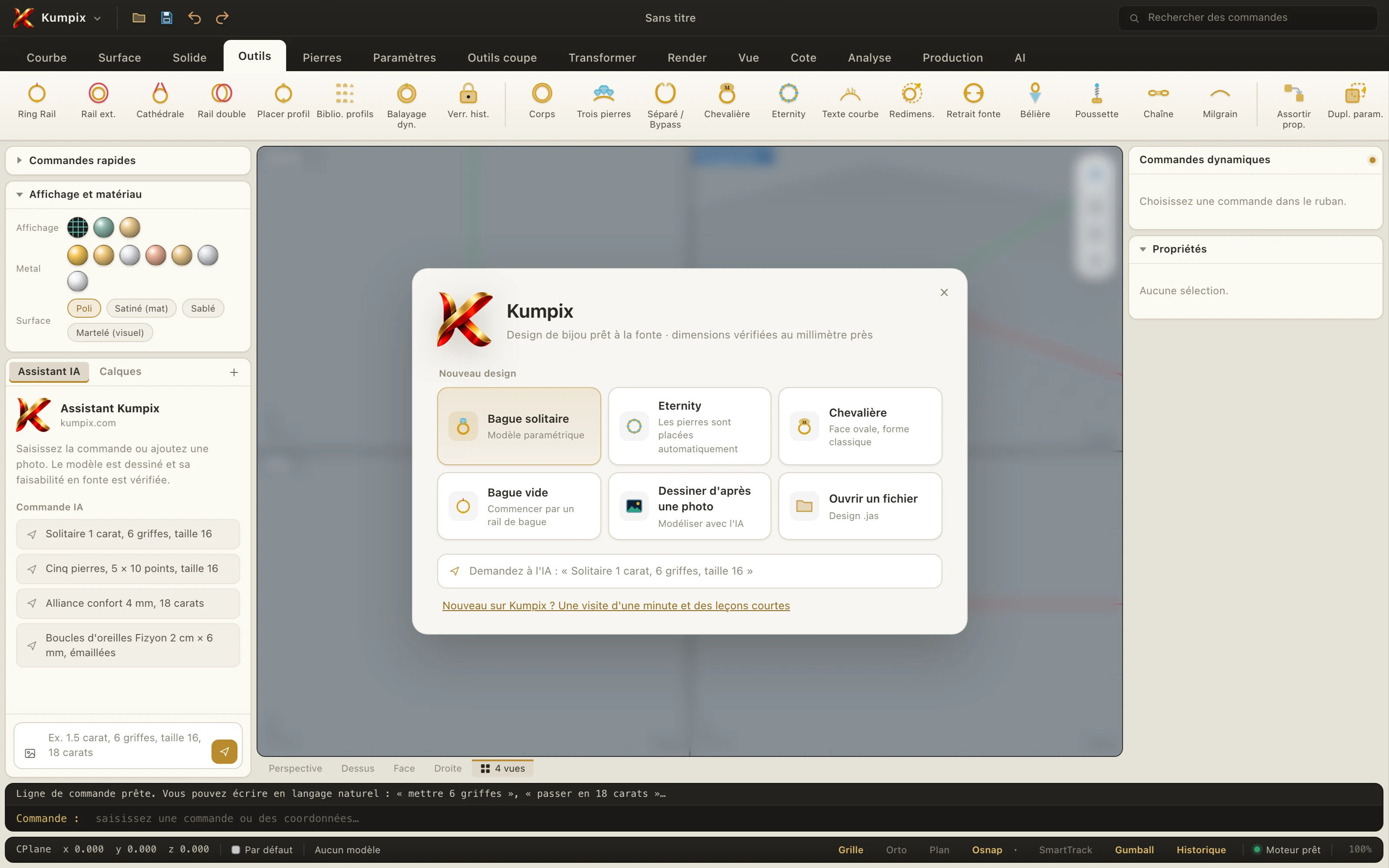 Écran d’accueil de Kumpix : nouveau design, modèles et IA